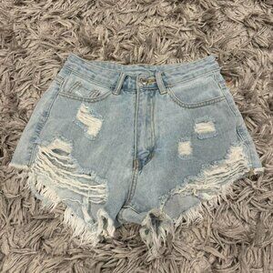 Shein light wash jean shorts size xs
